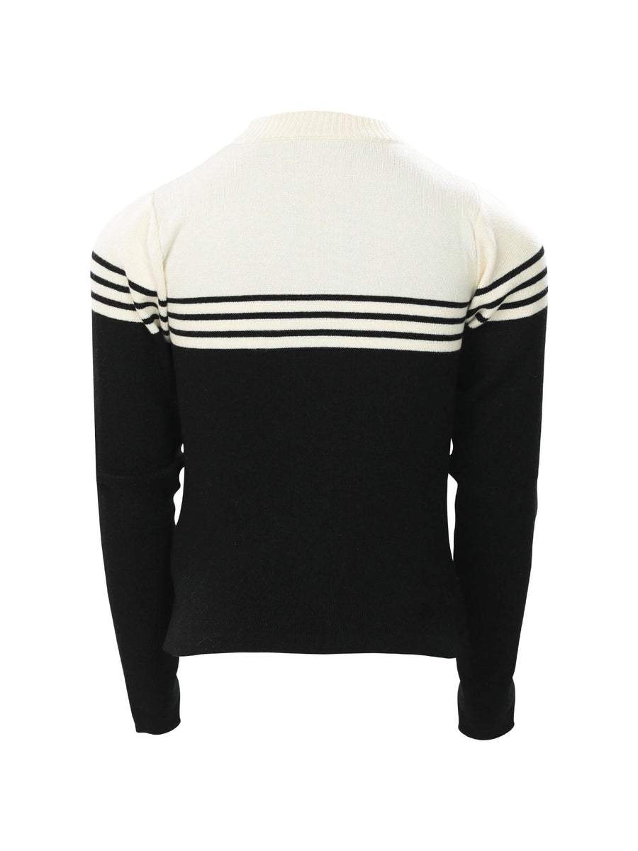 Maglioncino panna e nero mezzo collo EFMA156 D542 Elisabetta Franchi 