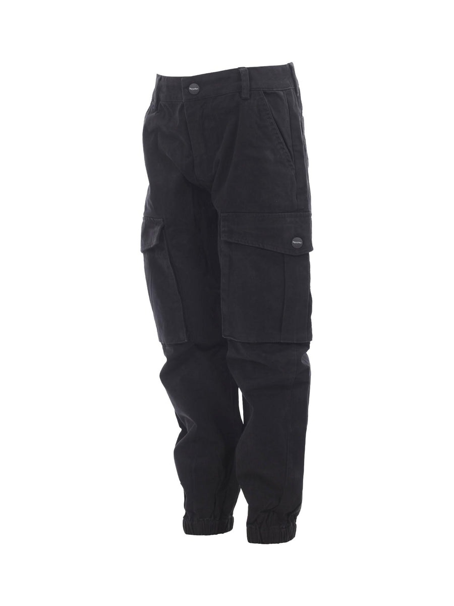 Pantaloni cargo bambino Refrigiwear neri in cotone RW769 RE003 Refrigiwear 