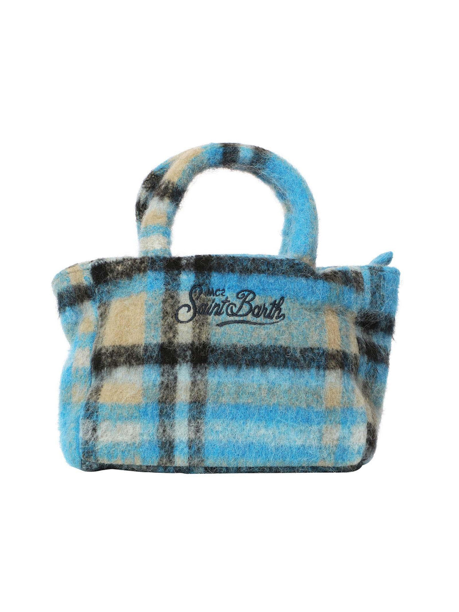 Borsa Clarine fantasia Tartan azzurra CLRI001 00544E MC2 SAINT BARTH 