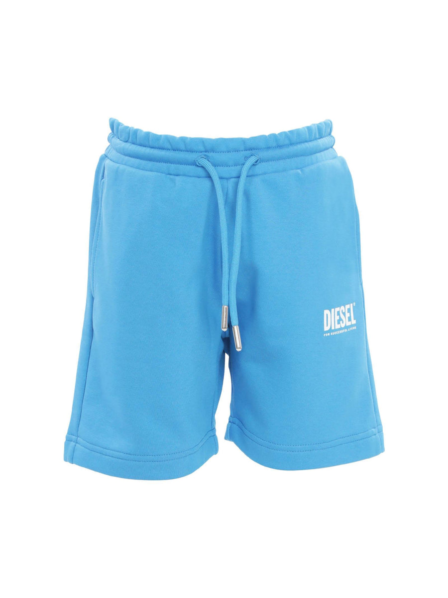 Bermuda azzurri con scritta logo bianca J01733 K881 Diesel 
