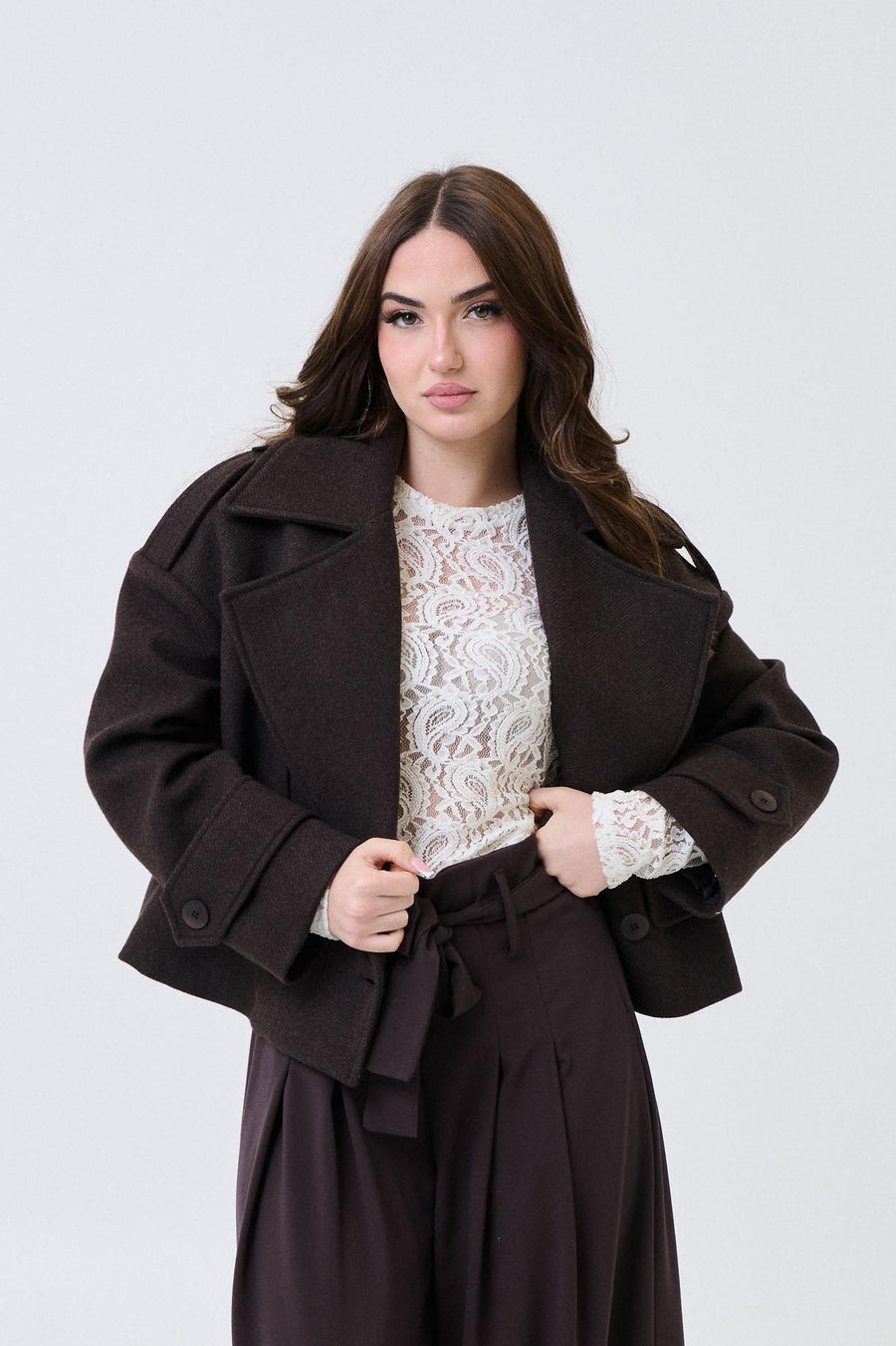 Cappotto corto doppiopetto Armoire moro 71741 MORO Armoire 