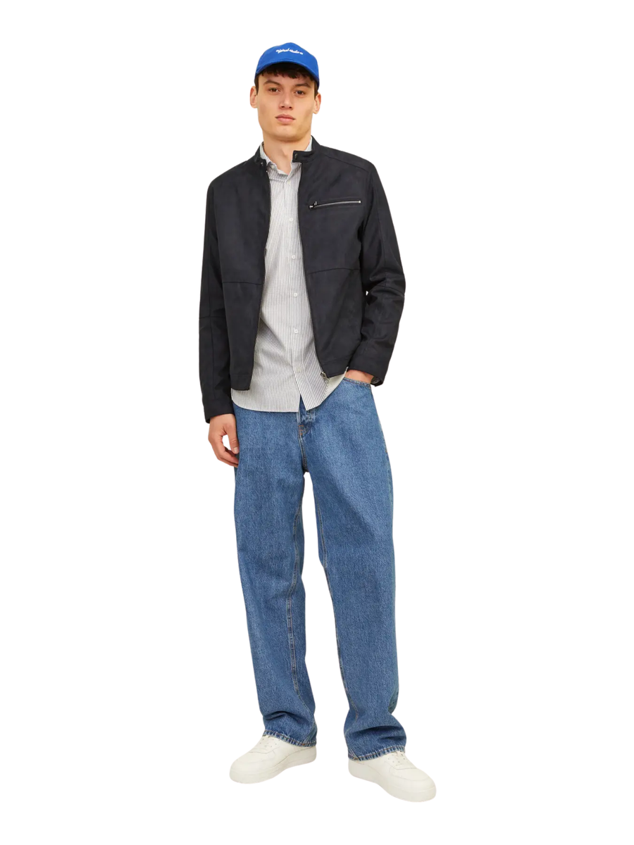 Giubbino "Biker" Jack & Jones nero 12264806 Jet Black Jack & Jones 