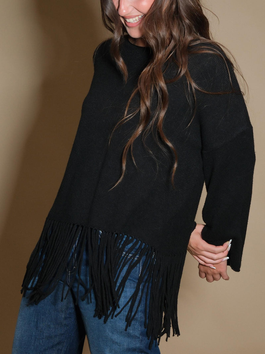 Maglione Armoire con frange nero 5R556 NERO Armoire 