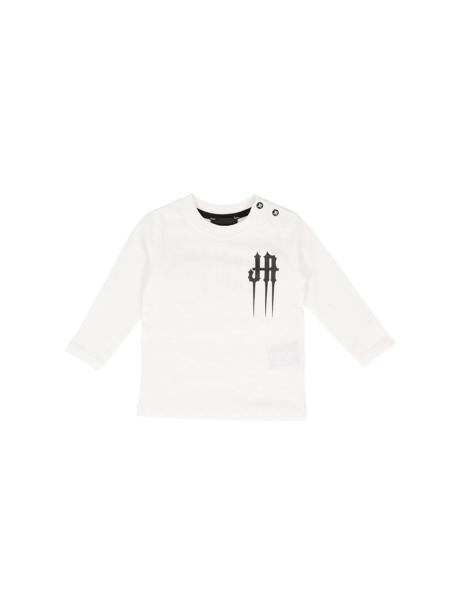 T-Shirt John Richmond bianca con logo gotico frontale e posteriore RIA24070TS WHI John Richmond 