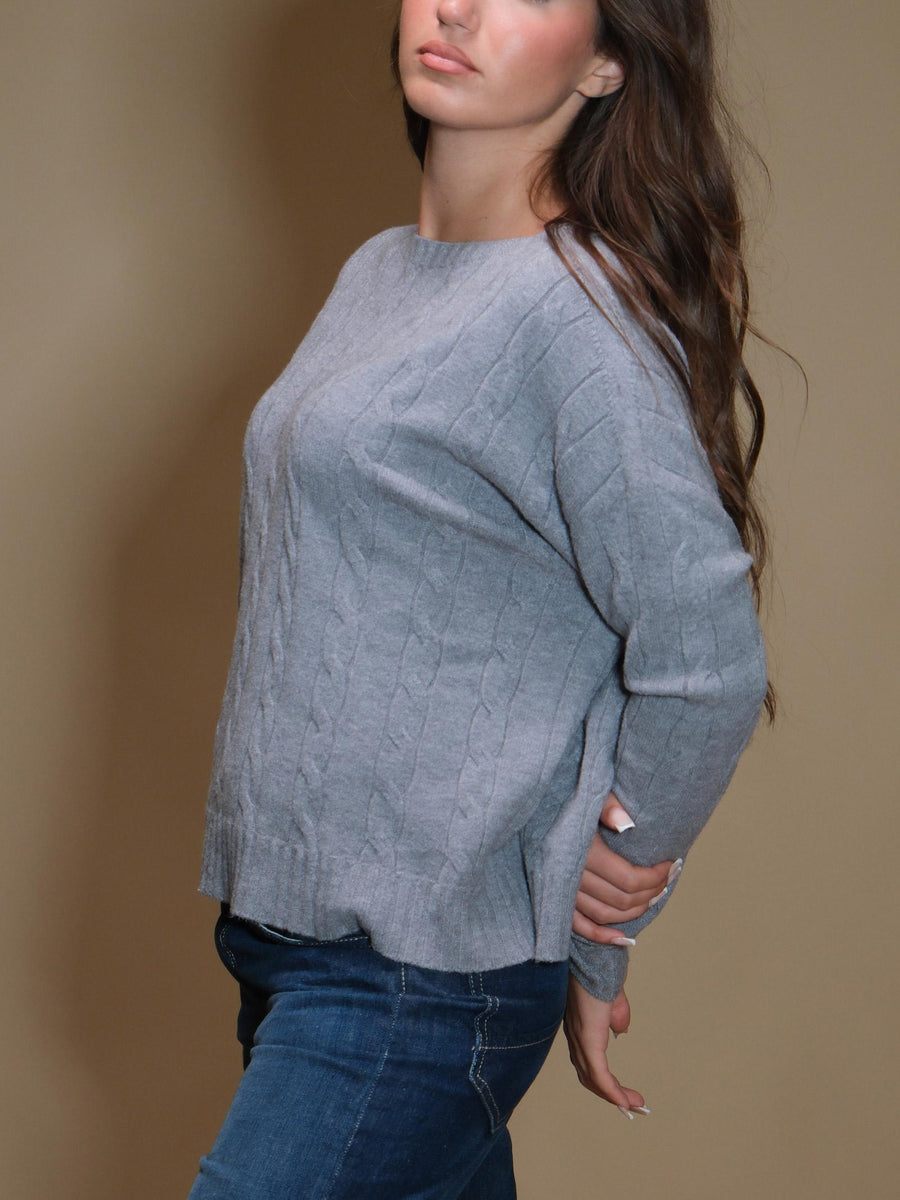 Maglione Armoire treccia grigio IT1418 GRIGIOPERLA Armoire 