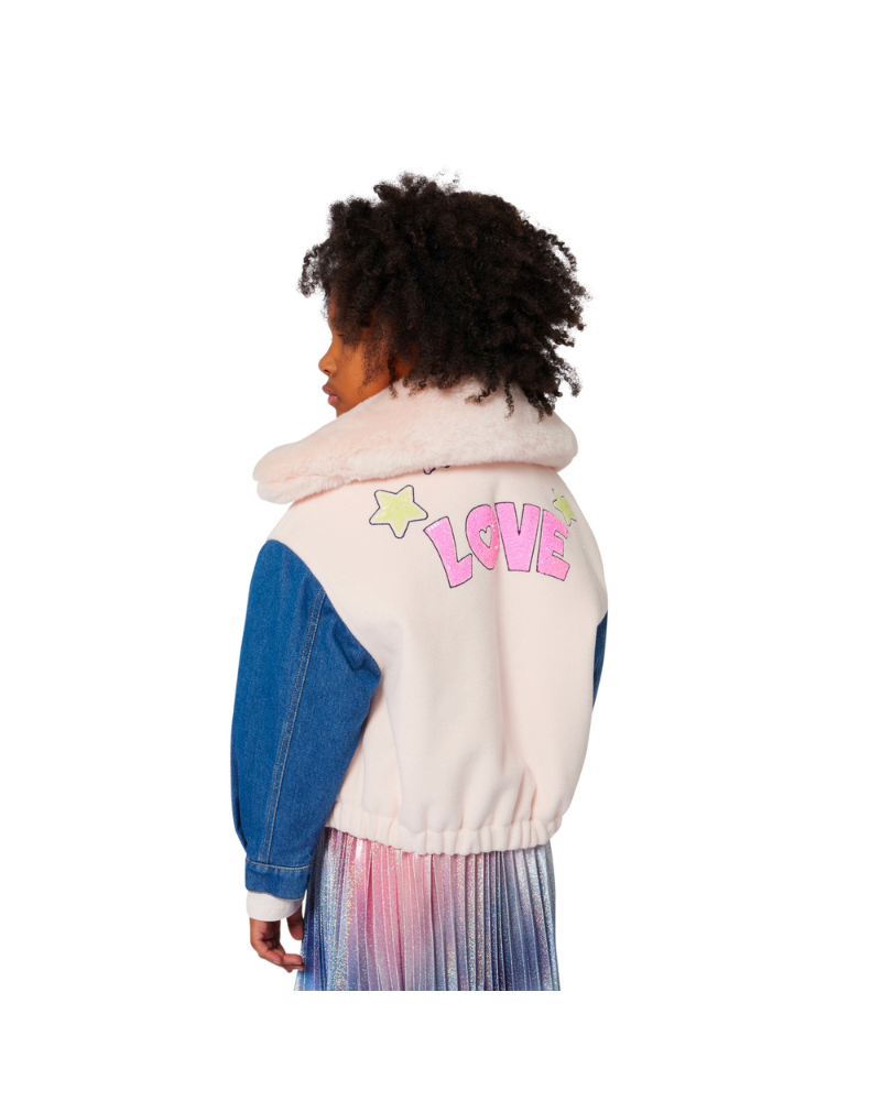 Giacca Billie Blush rosa cipria con maniche in denim U21599 47V Billie Blush 