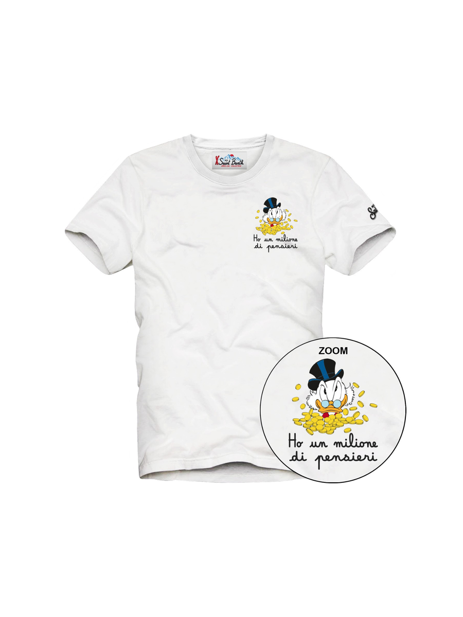 T-Shirt Saint Barth bianca con stampa "ho un milione di pensieri" ARN0001 03084I MC2 SAINT BARTH 