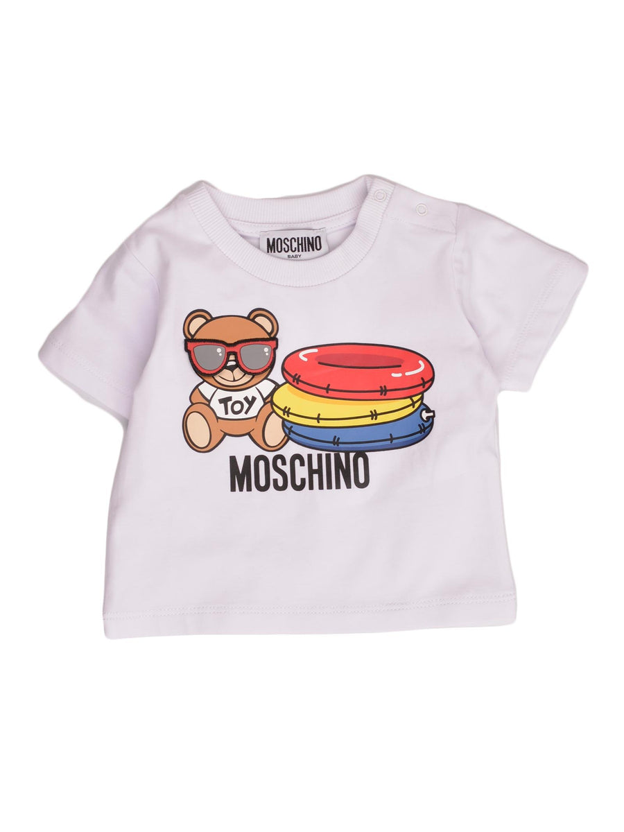 T-shirt bianca Teddy Bear Baywatch MOM02RLBA10 10101 Moschino 
