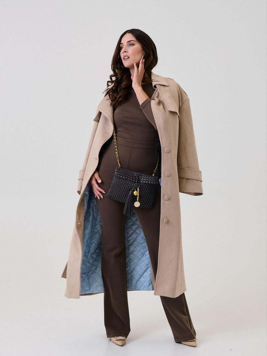 Jumpsuit Bohemain Vì marrone con maniche a 3/4 BHTUT002 BROWN Bohemian V 