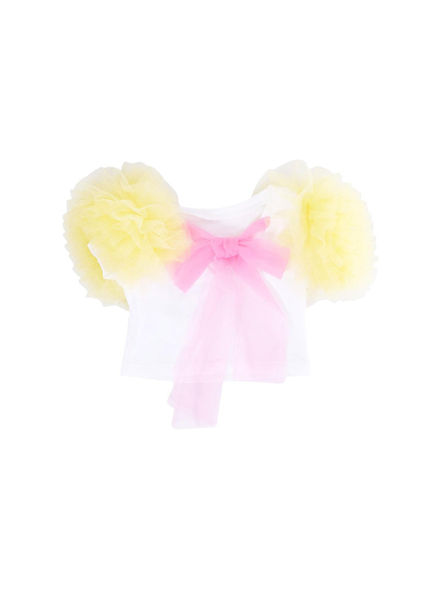 T-Shirt Miss Grant bianca con maniche volant MG1325 SEMI Miss Grant 