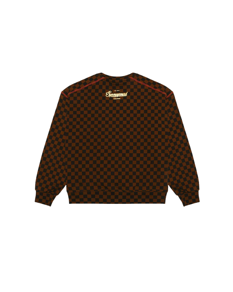 Felpa "Takeover the throne checkered crew" Sprayground marrone SPY1364 G Sprayground 