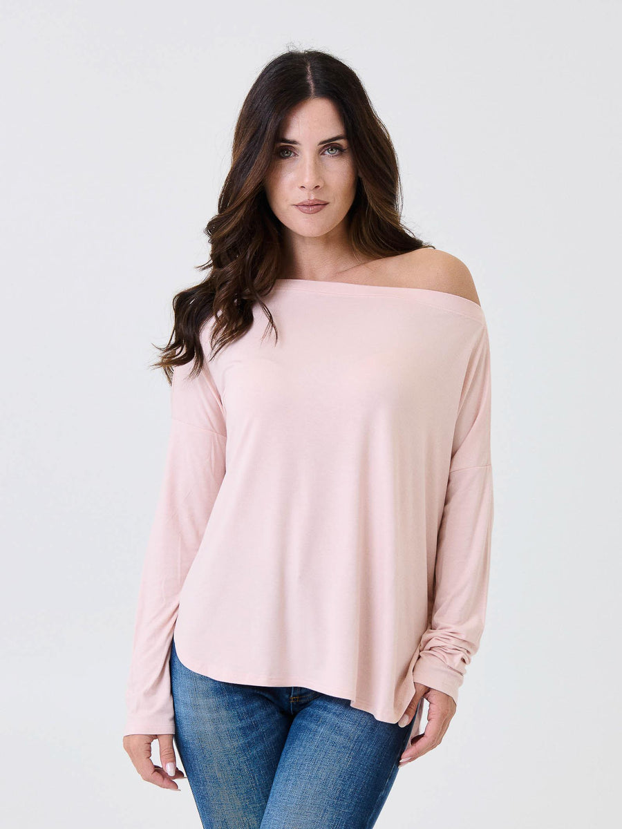 Maglia a maniche lunghe Kontatto rosa con scollo a barca MR5003C ROSA kontatto 