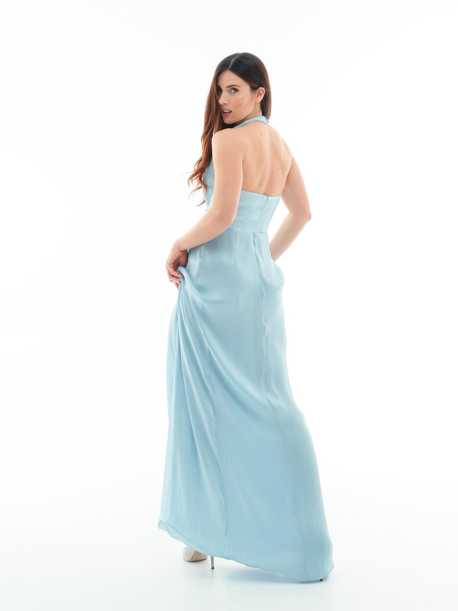Abito "Naomi" Silence Limited azzurro satinato AB4088 SHINEWATER Silence Limited 