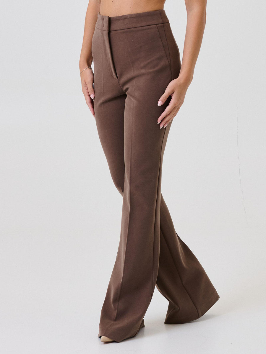 Pantalone a zampa Bohemian Vì marrone BHPA013 BROWN Bohemian V 