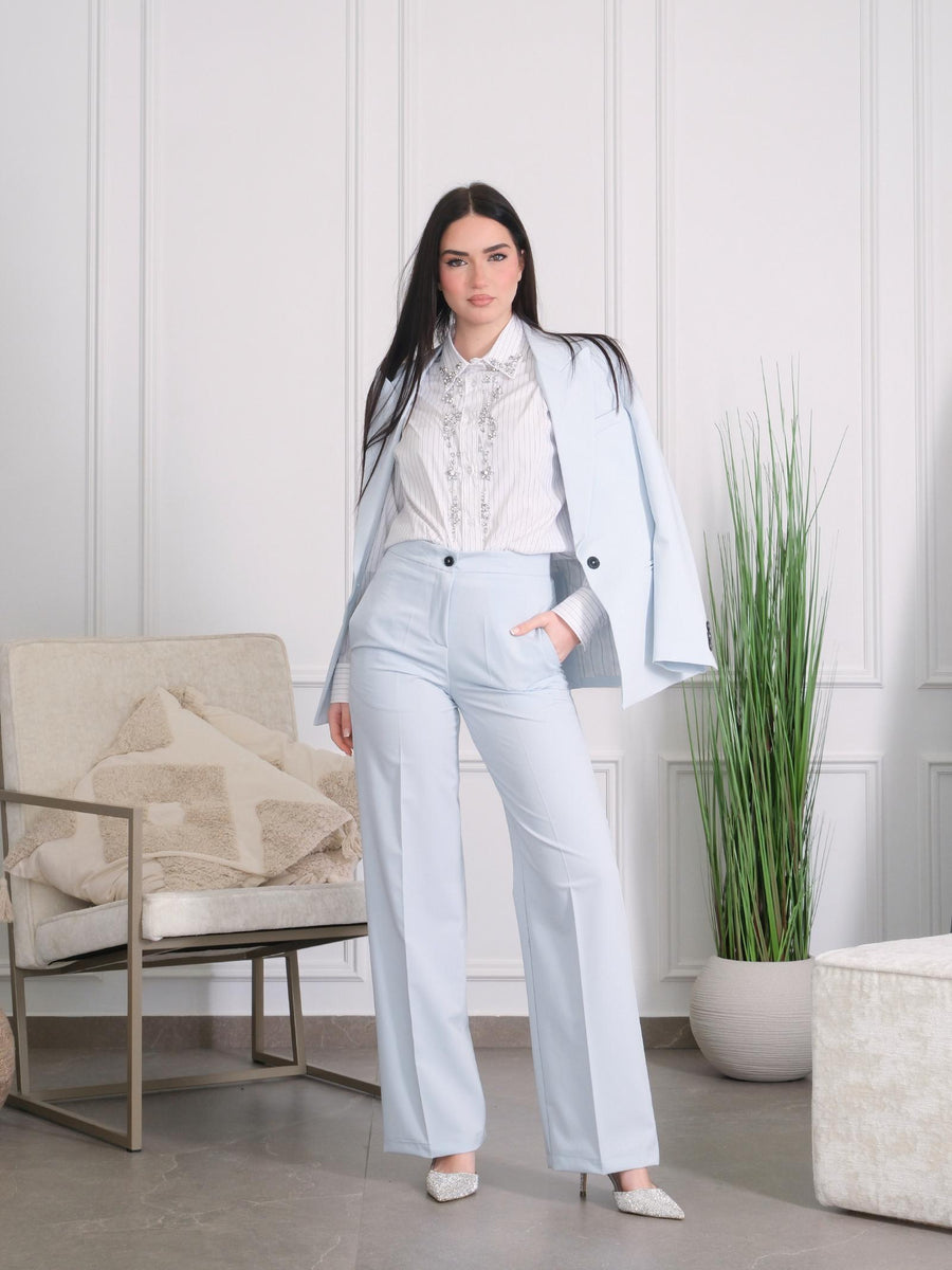 Pantalone a gamba larga Vicolo azzurro polvere TD0295 POLVERE Vicolo 