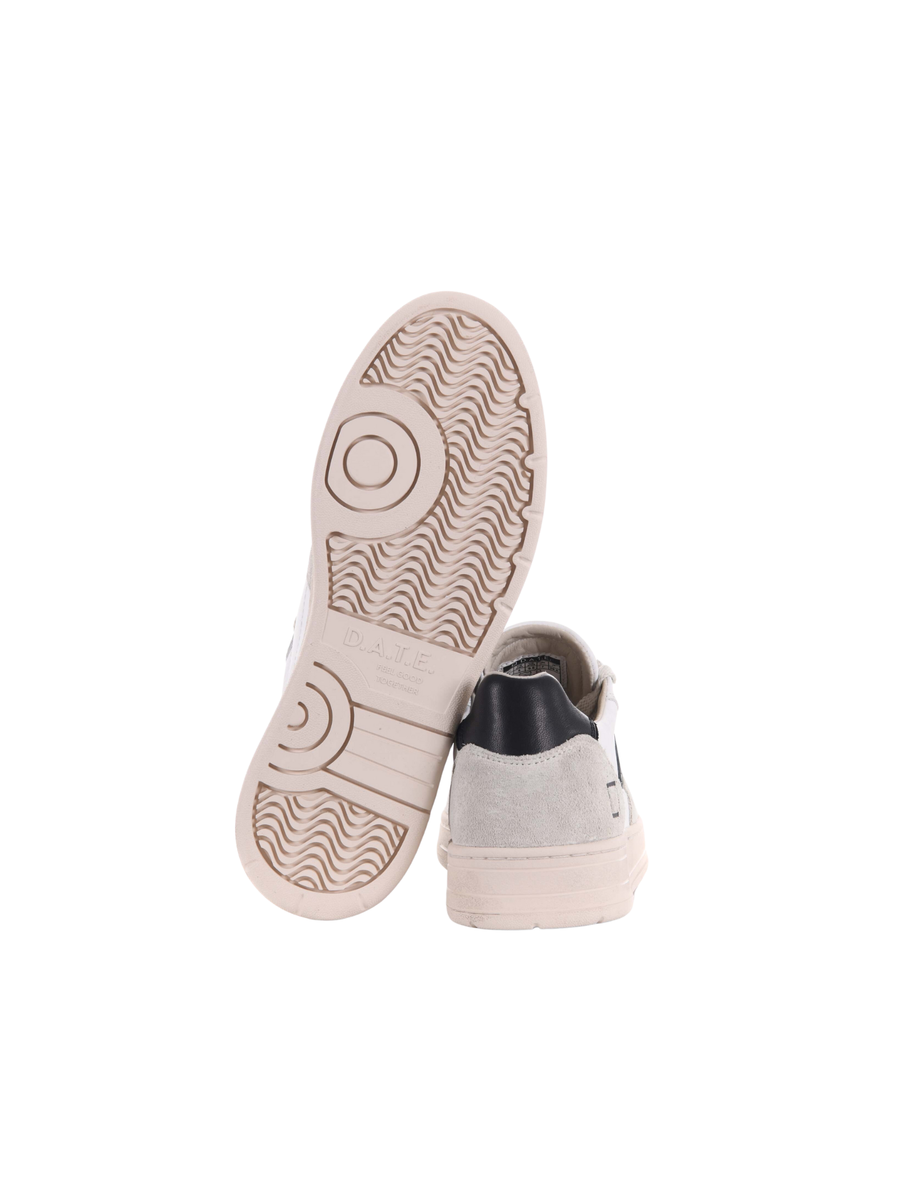Scarpe court 2.0 D.A.T.E. in pelle e camoscio bianche M411-C2-NT WB Date 