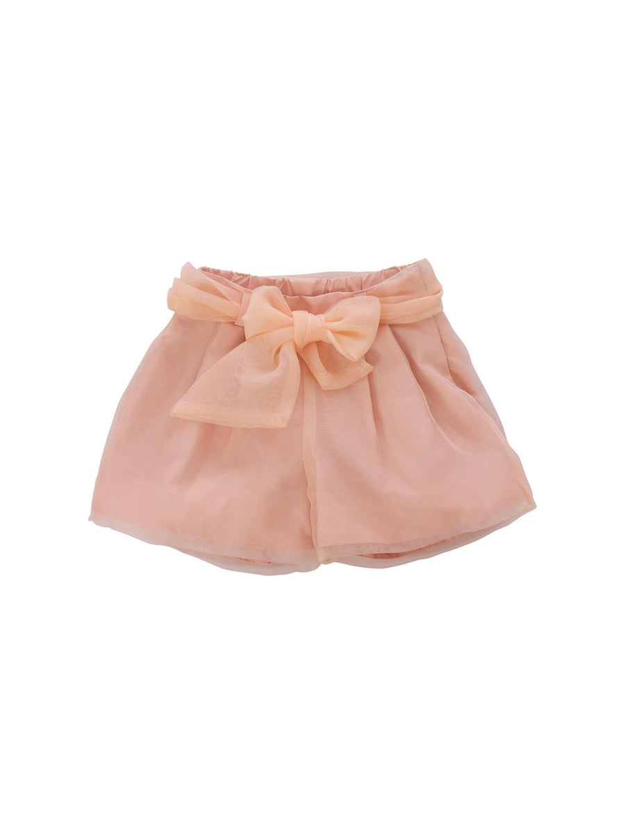 Shorts Miss Grant rosa pesca con fiocco in tulle MG1255 PESCA Miss Grant 