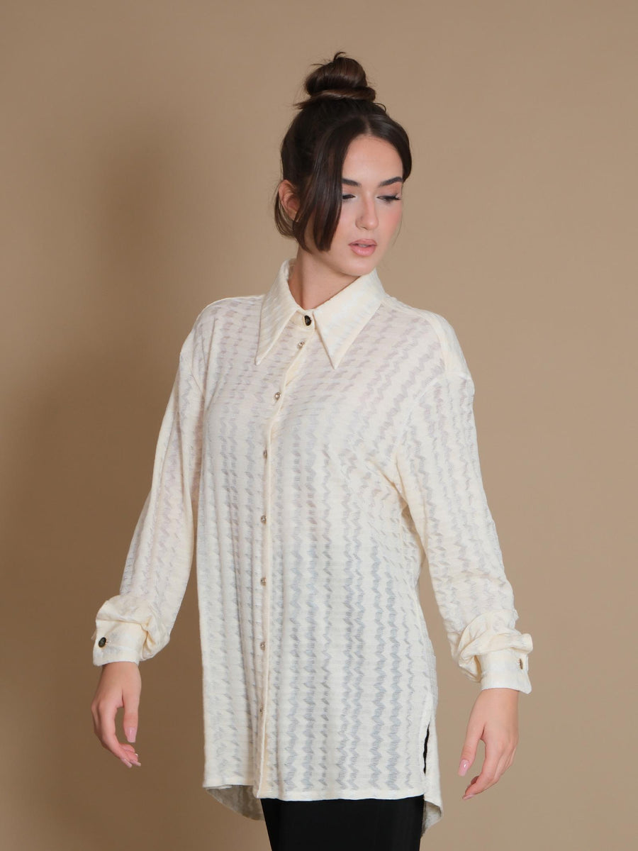 Camicia Pho bianca con trasparenze 4322045 BURRO PHO FIRENZE 