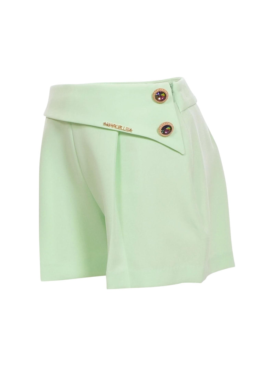 Shorts Marc Ellis verde acqua con bottoni gioiello SO01232 GREEN Marc Ellis 