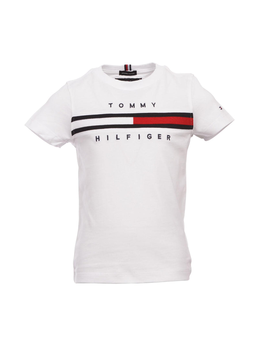 T-shirt blu con banda iconica frontale KB0KB06532 C87 Tommy Hilfiger 