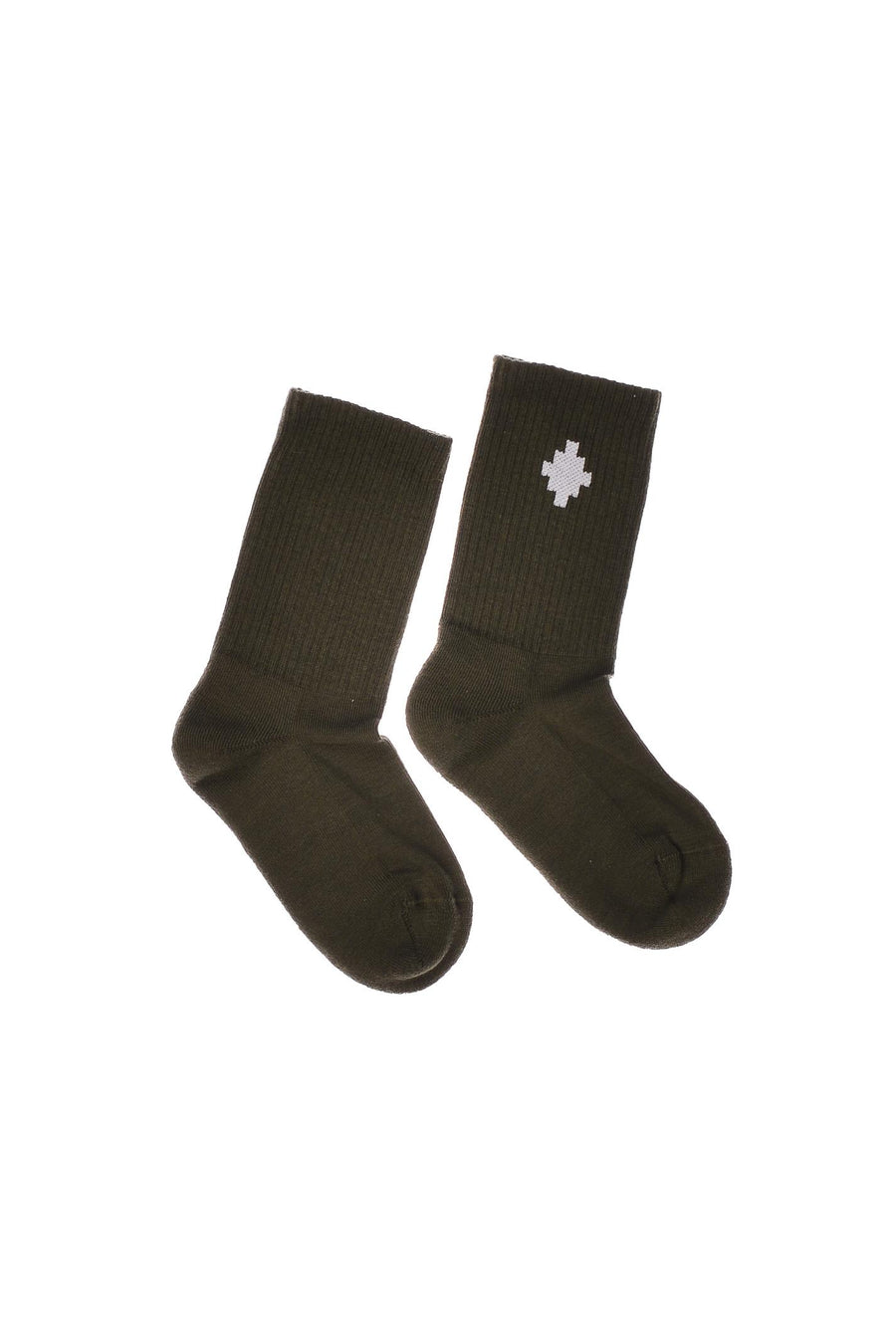 Calzino alto verde militare con ricamo CBRA002F21KNI001 5601 Marcelo Burlon 