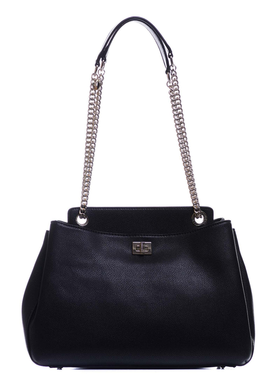 Borsa nera con stemma metallico 65090 BLA Guess 