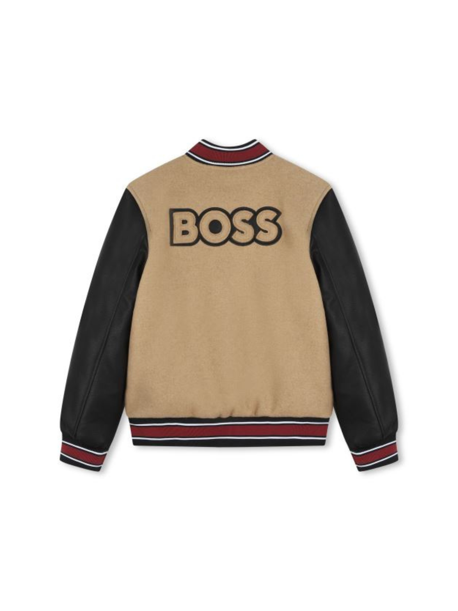 Bomber beige Boss con maniche in ecopelle J51243 269 Boss 