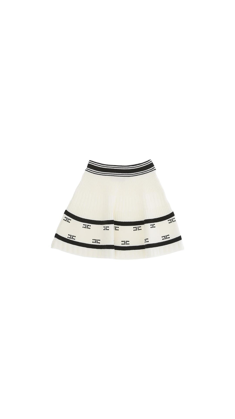 Minigonna Elisabetta Franchi bianca svasata con decorazione EGGO045 D350 Elisabetta Franchi 