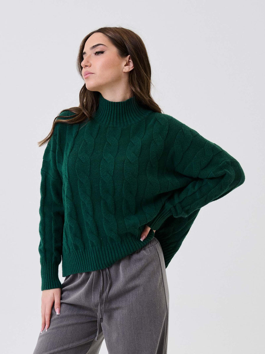 Maglione Armoire verde con collo alto a costine 5R72219 GUCCI Armoire 