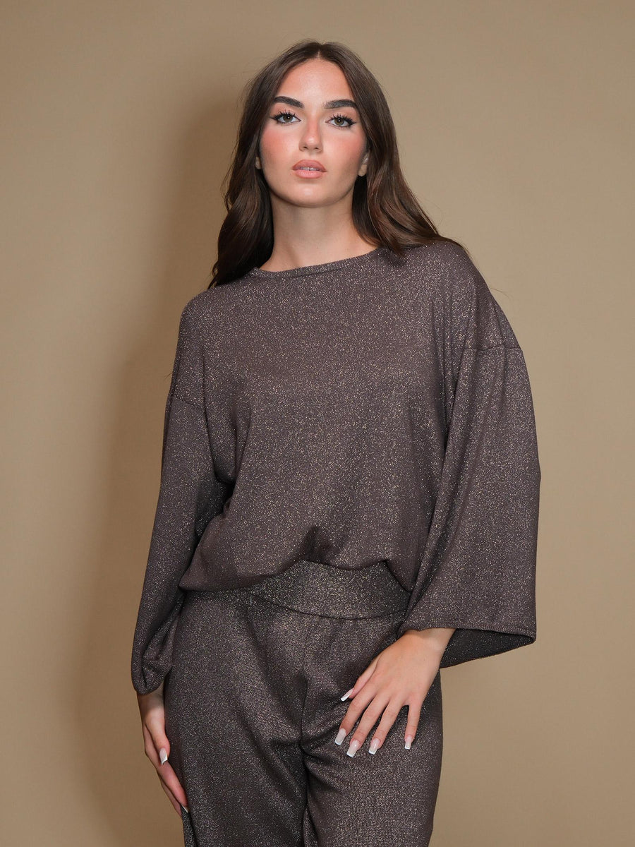 Maglia Armoire lurex marrone R2045L MARRONE Armoire 