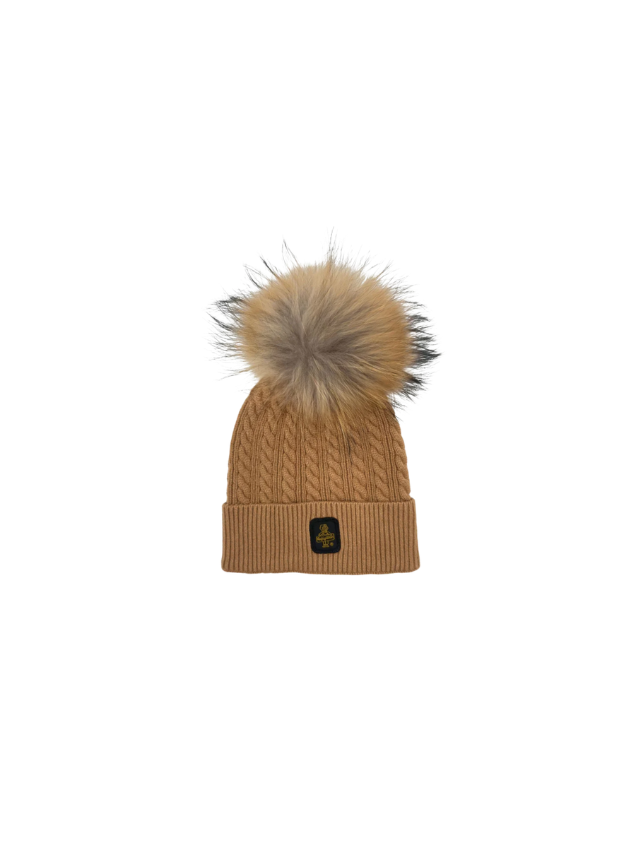 Cappello intrecciato Refrigiwear cammello con pompon RG1462 CAMMELLO Refrigiwear 