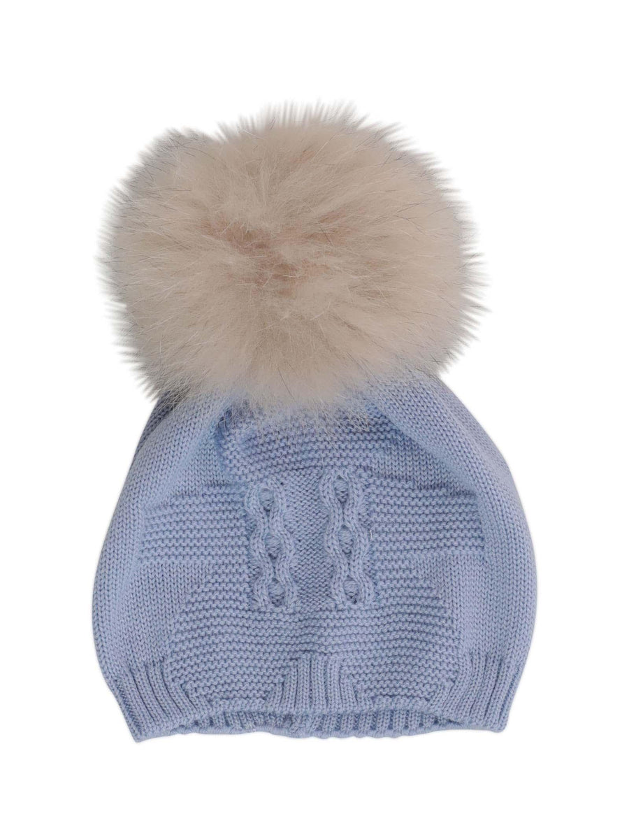 Cappello azzurro polvere con pompon IF5271 4PNAT Marlù 