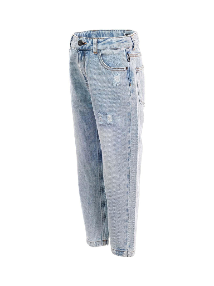 Jeans Moschino blu in denim con stampa teddy toy su tasca posteriore HUP087 40186 Moschino 