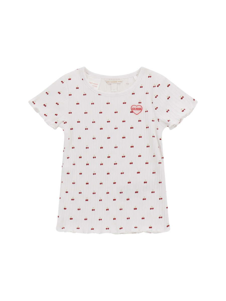 T-Shirt Guess bianca con ciligie all over K5GI19KCSQ4 P54Q Guess 