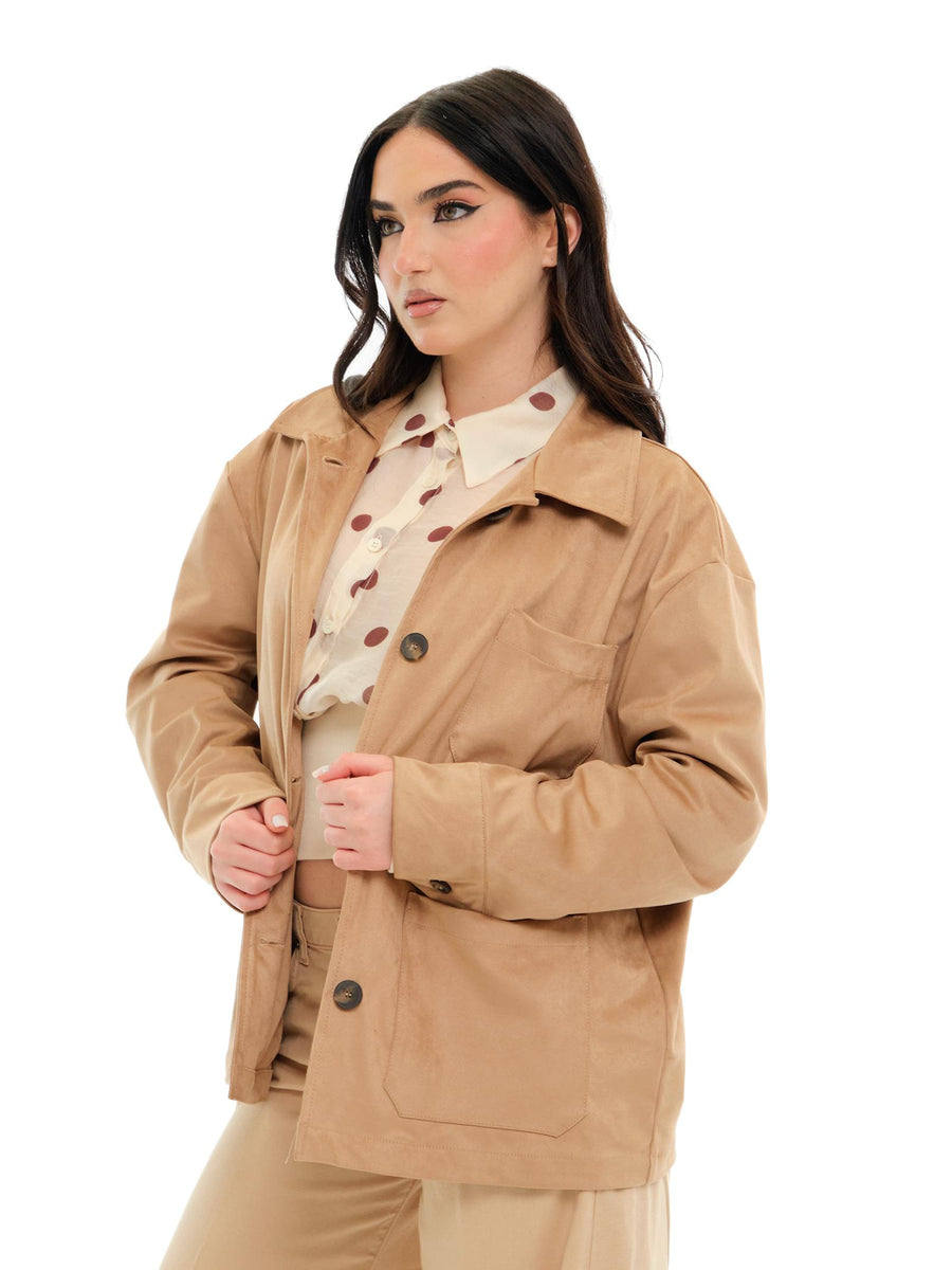 Giacca over Vicolo cammello effetto scamosciato TD1409 CAM Vicolo 