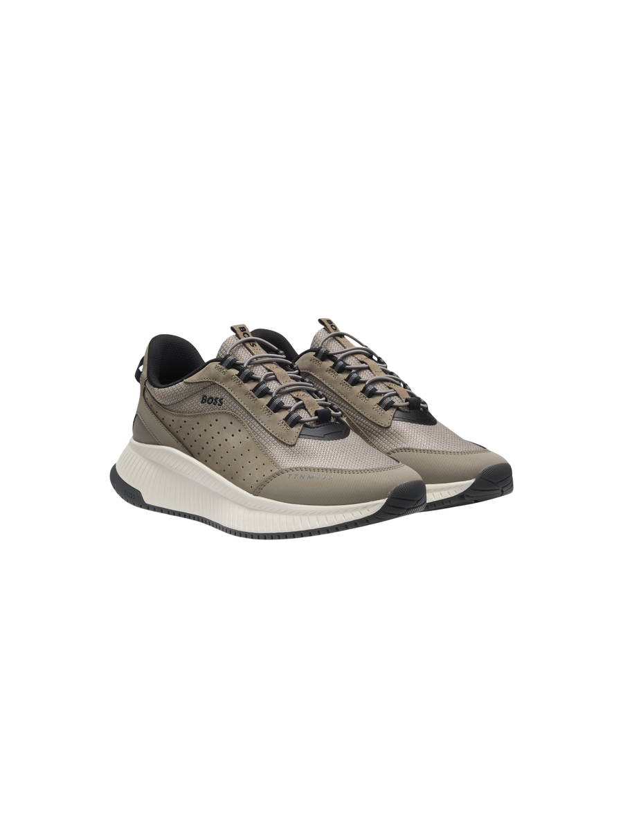 Sneakers Boss beige in pelle scamosciata 50552894 259 Boss 