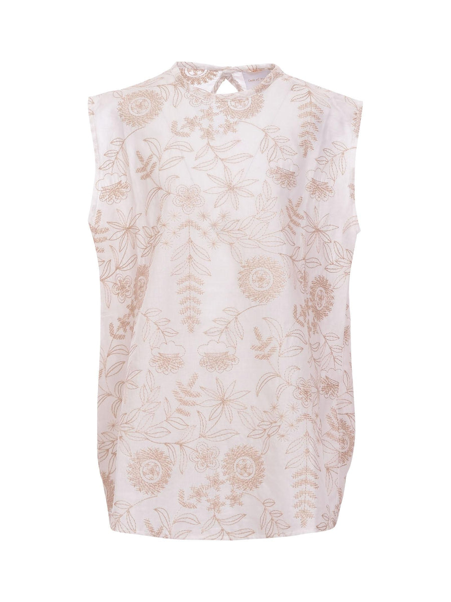 Abito Cocò et Mamà bianco con ricami all over beige AURORA BIANCO Cocò et Mamà 