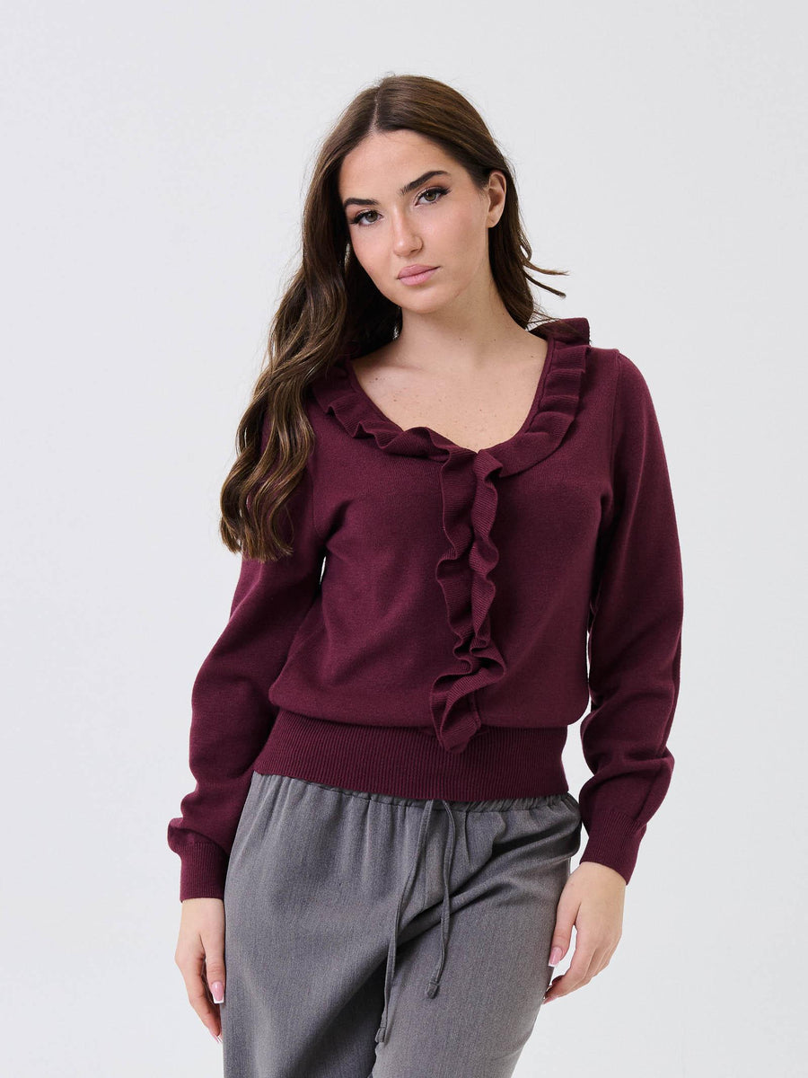 Maglia con volant Armoire bordeuax IT1599 MAROON Armoire 