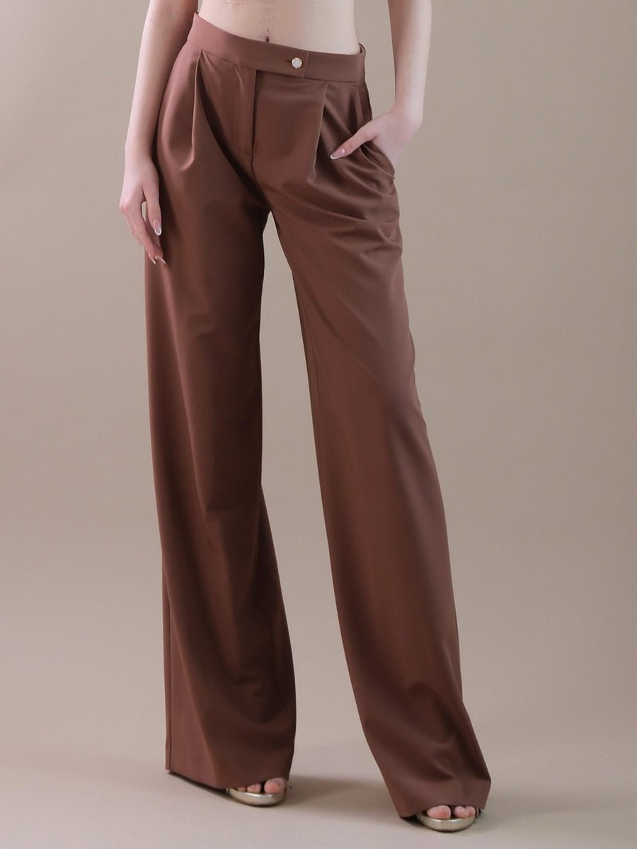 Pantaloni modello palazzo cuoio PA98 CUOIO Bohemian V 