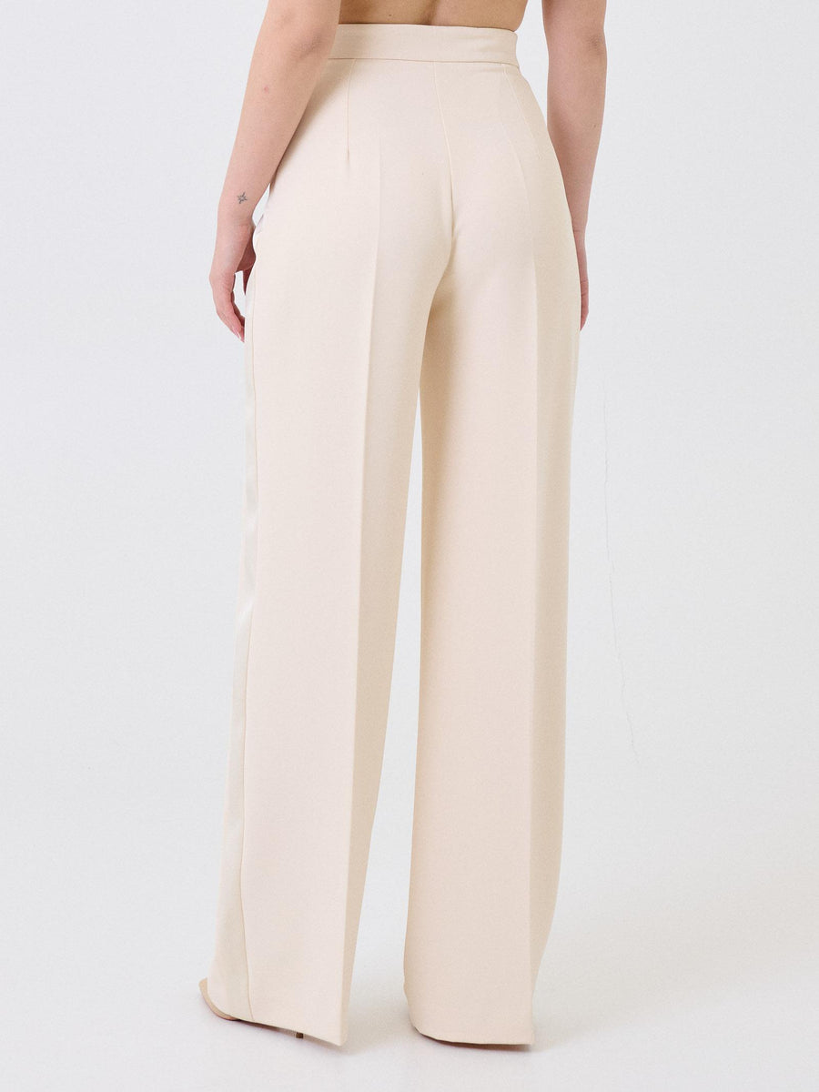 Pantalone Silence Limited crema con bande laterali in raso PA2211 CREAM Silence Limited 