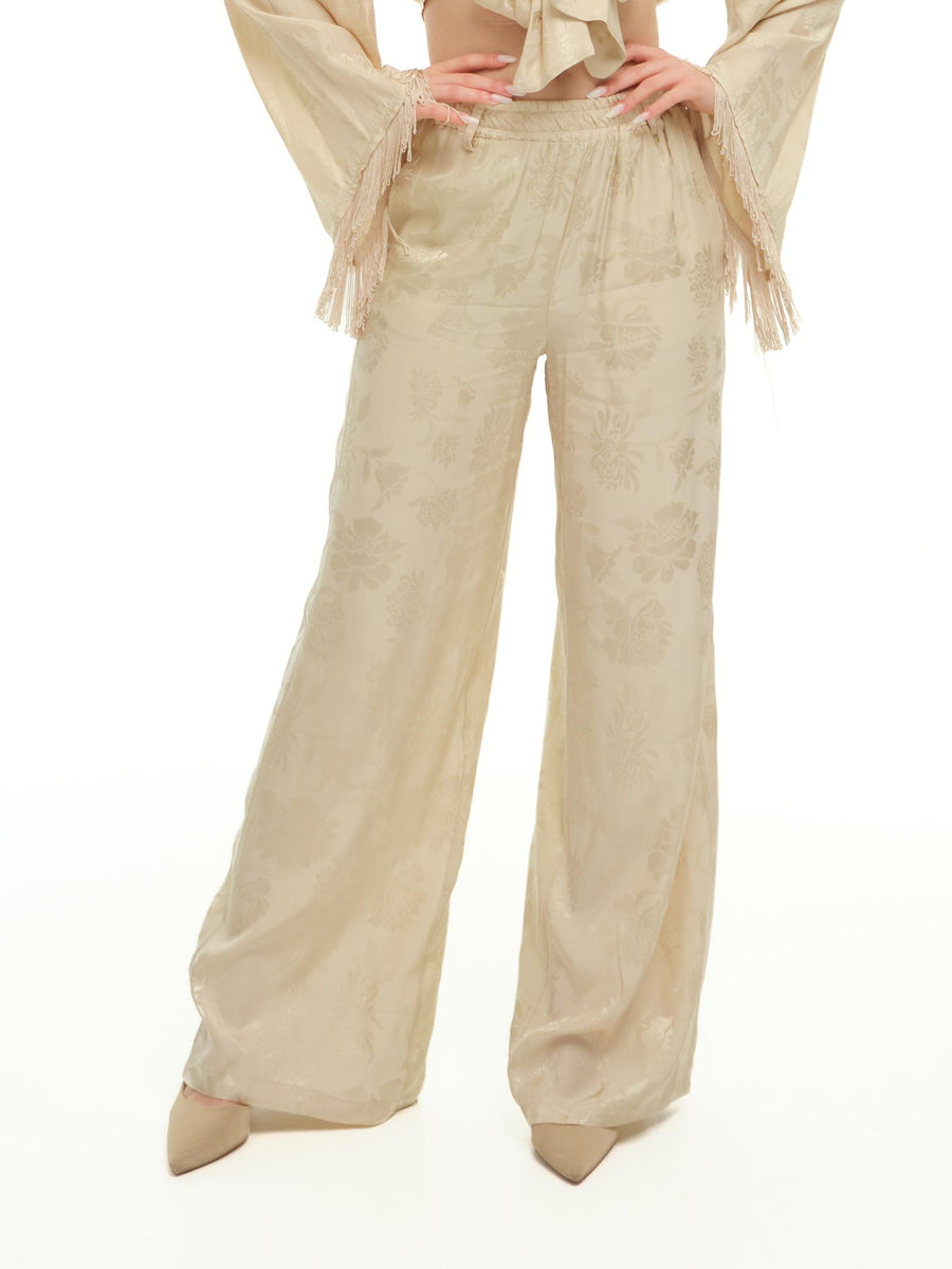 Pantaloni Haveone in jacquard floreale burro PVS-N235 BURRO Haveone 