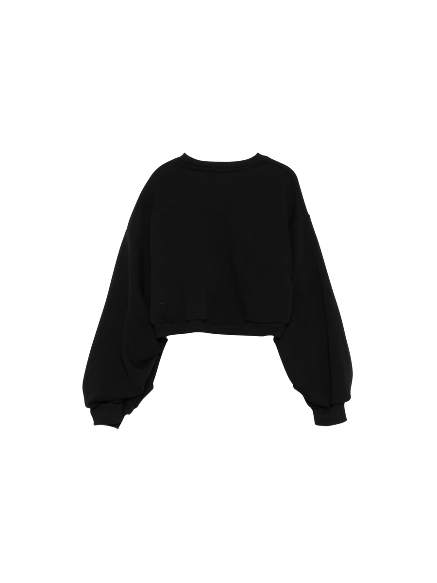 Felpa cropped Pinko nera con logo frontale KFFE012 D852 Pinko 