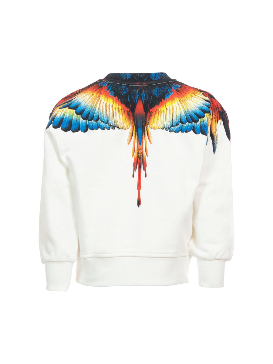 Felpa County of Milan bianca con stampa ali SW059 002 County of Milan 