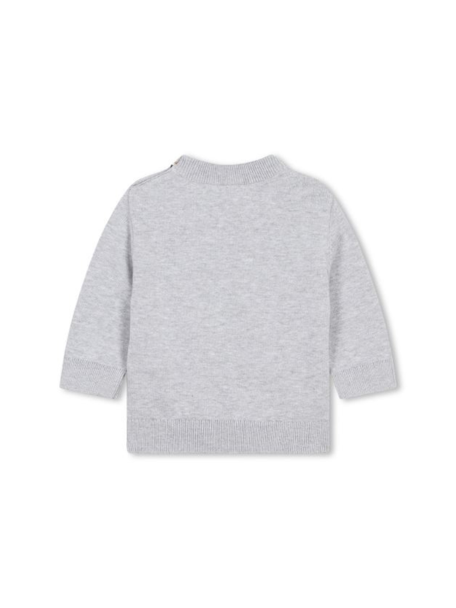 Pullover Boss grigio chiaro per neonato con logo J51282 A32 Boss 