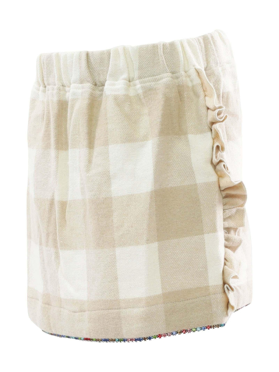 Gonna a quadri beige e panna 22G611 BEI Mariuccia Milano 