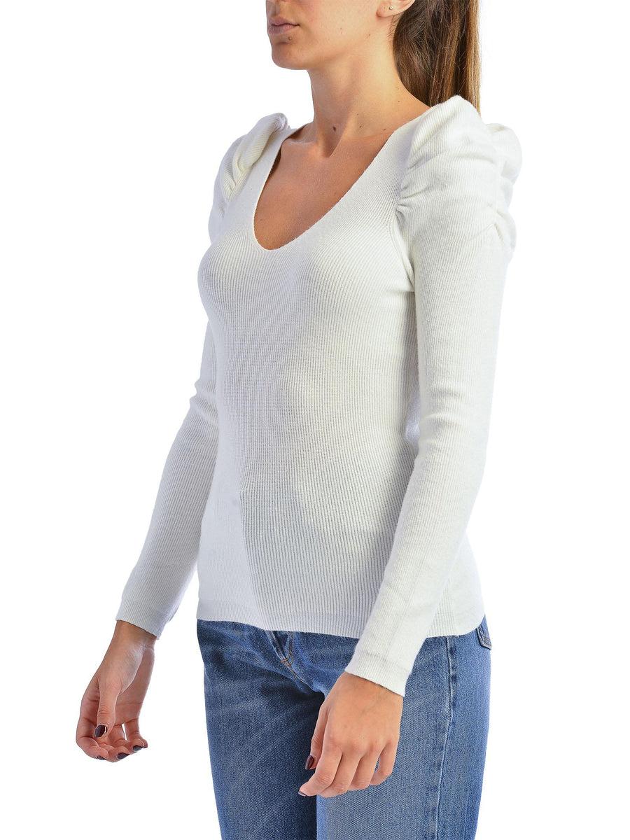 Pullover bianco scollo a v GBD10357 BIA Gaelle 