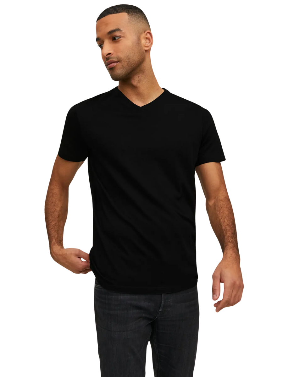 T-Shirt a mezze maniche Jack & Jones nera 12156102 Black Jack & Jones 