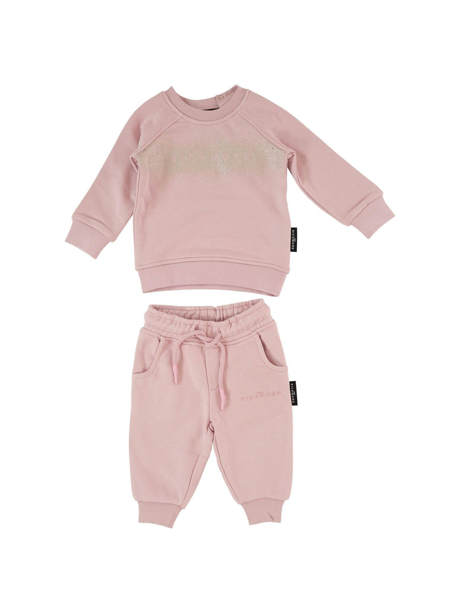 Completo John Richmond rosa con stampa logo e con glitter argento RIA25018CF ORCHID ICE John Richmond 