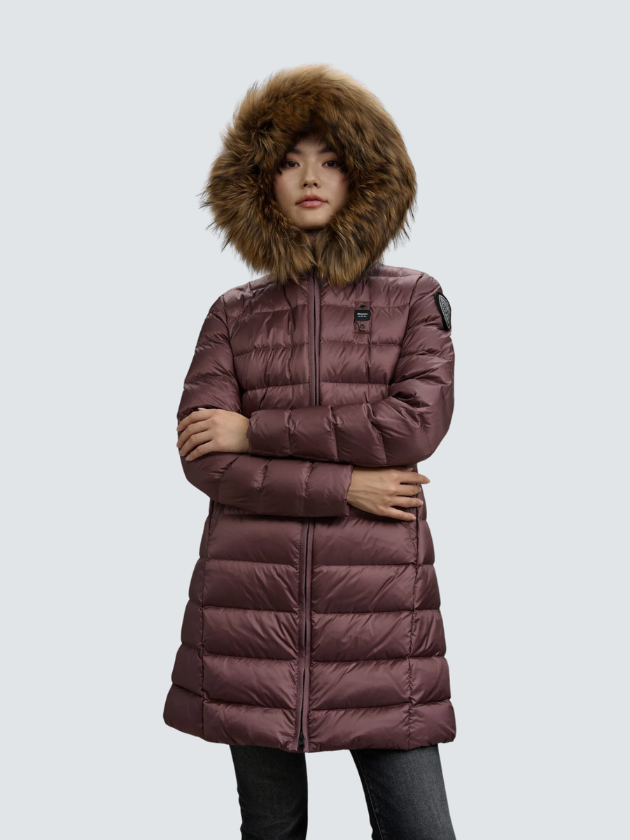 Giubbino lungo con pelliccia "Kristin" Blauer rosso BLDK03103 50ALT Blauer 