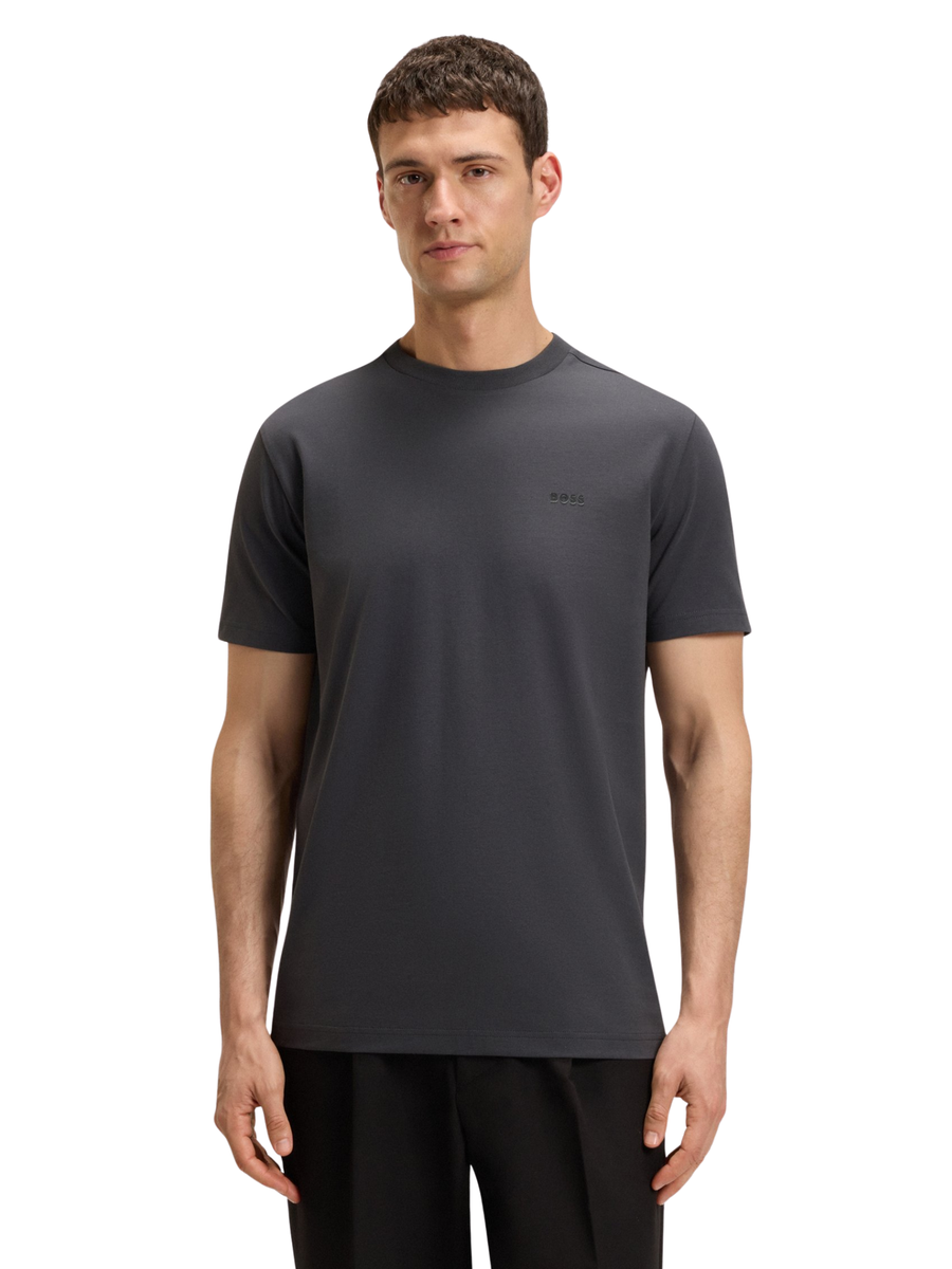 T-Shirt Boss nera con logo tono su tono 50506373 027 Boss 